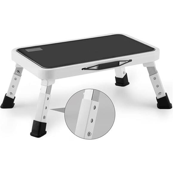 Folding Step Stool, Height-Adjustable Step Stool with Non-Slip Platform - Picture 8 of 8